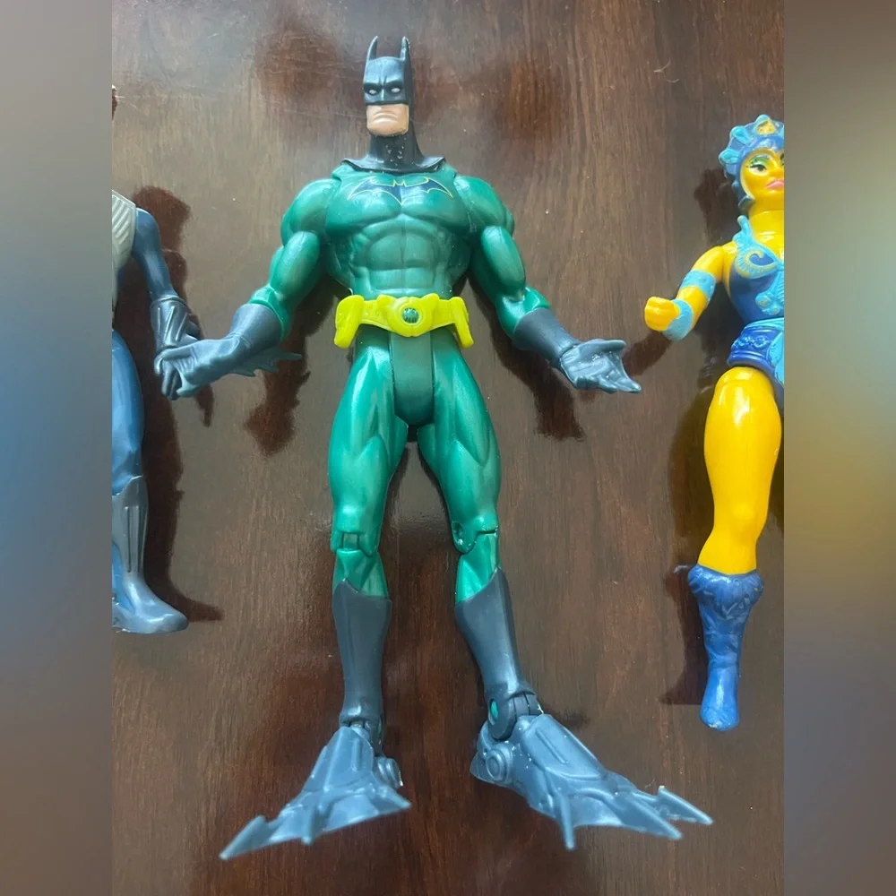 4 Vintage Action Figures Evil Lyn (MOTU), Shark Boy, Batman Scuba, Hordak